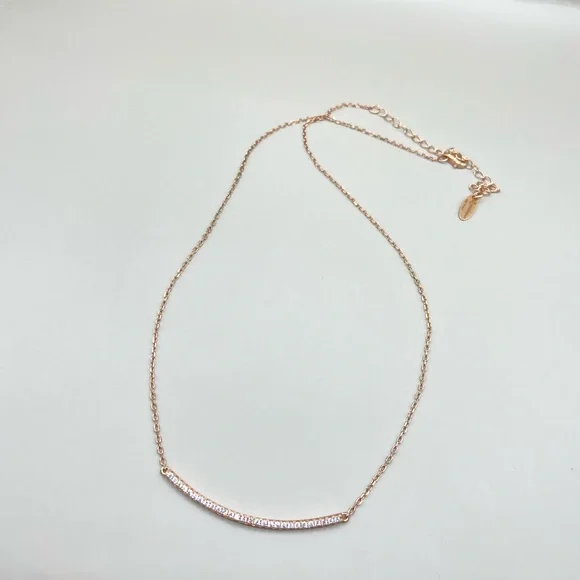 Dyadema Rose Gold Crystal Smile Necklace - Picture 3 of 5